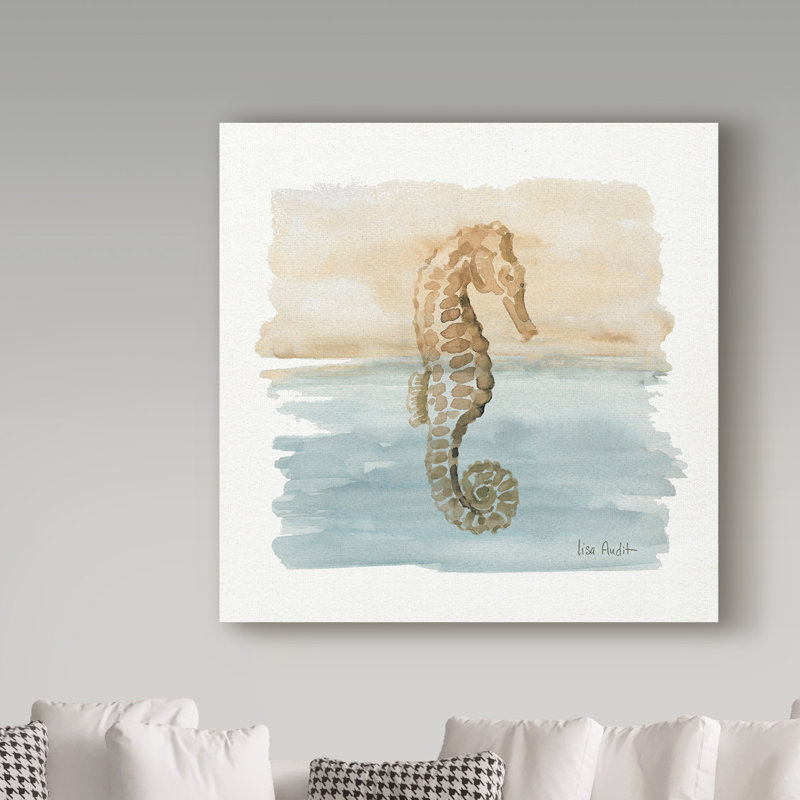 «Sand and Sea III», reproduction de peinture acrylique sur toile tendue, H 14 po x l 14 po x P 2 po