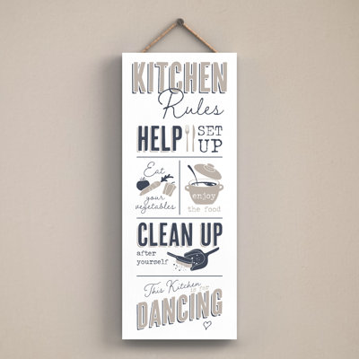 Vivid Squid Wholesale Kitchen Rules - No Frame Print on Wood