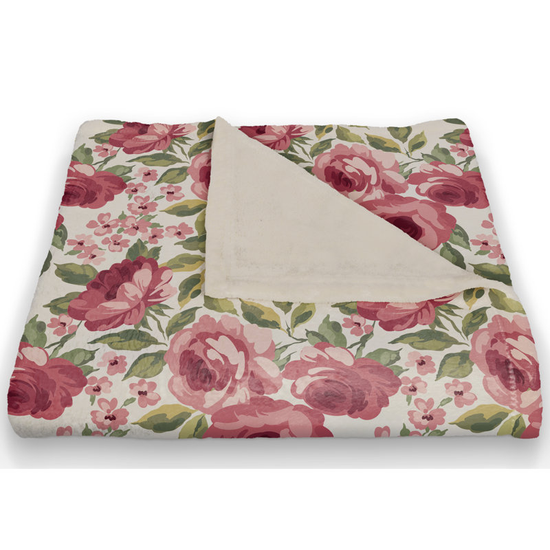  Jeté floral en molleton