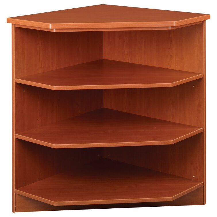 5-Tier Cherry Finish Wood Free Standing Corner Shelf Unit