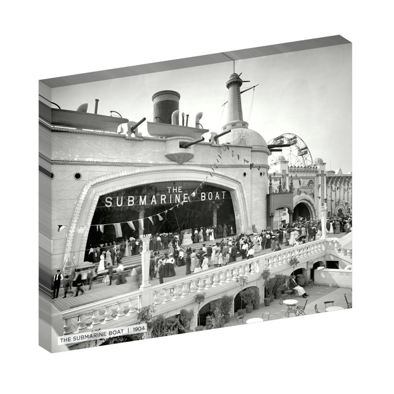 Le bateau sous-marin - reproduction de photo sur toile tendue, H 20 po x l 24 po x P 1,5 po