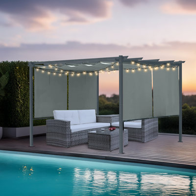 Pergola en aluminium avec auvent Aoodor