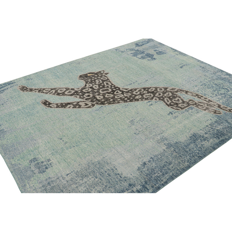 Distressed Homage Animal Print Area Rug, Rectangle 9' x 12'