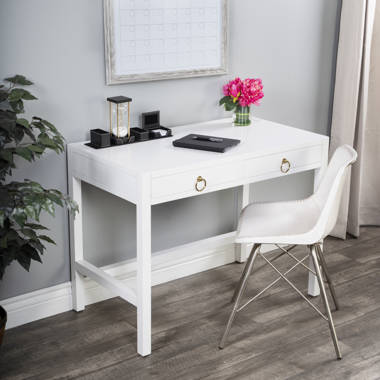 Secil Modern Desk with 2 Drawers Everly Quinn Color: Gold, Size: 29.9 H x 41.7 L x 19.7 W