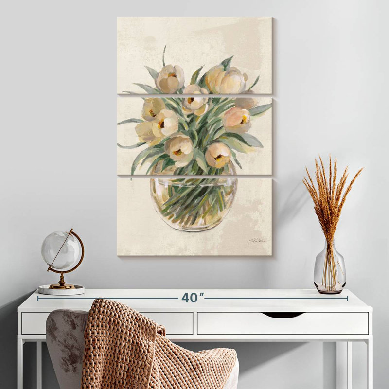 Bouquet de fleurs Harnek Blush - blanc, H 32 po x l 20 po