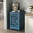 Small Accent Cabinet With Door, Storage Cabinet With Solid Wood Legs And Adjustable Shelf, Distressed End Table For Living Room, Sofa Side Table For Bedroom, Dining Room, Kitchen, Blue-1177131255