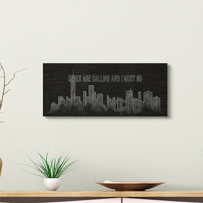 «Cities Are Calling Black Landscape Dessin», impression