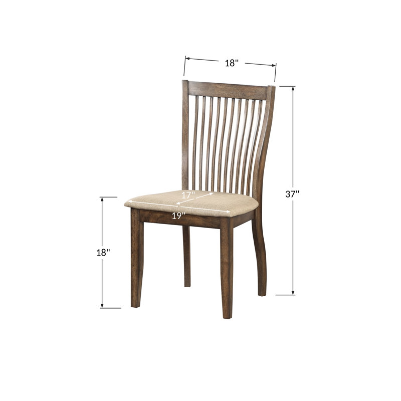 Solid Wood Slat Back Fabric Chair