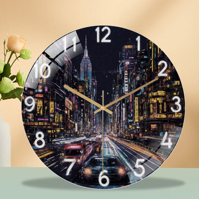 Horloge murale horloge murale 12 po City Street At Night