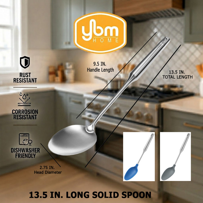 Cuillères de service antiadhésives en silicone YBM Home, Gris