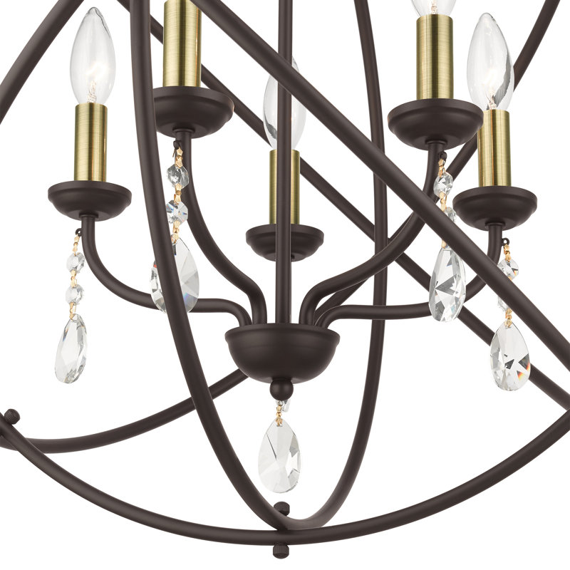 Auberta 5 - Light Dimmable Globe Chandelier, Bronze