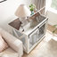 Cage pour chien avec enceinte en métal et cloison réglable, intérieur blanc pour porte coulissante pour animaux de compagnie-1229656122