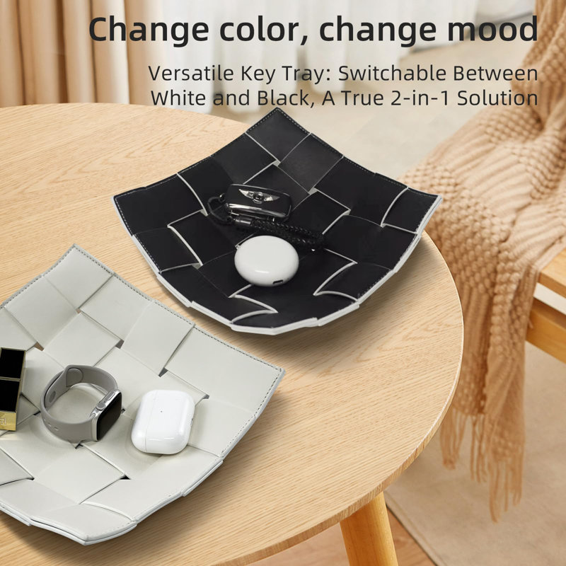 Bol portatif à clés pour la table d'entrée, table de chevet, plateau de rangement, plateau de vidange pour portefeuille, montre, télécommande, monnaie, téléphone, bijoux