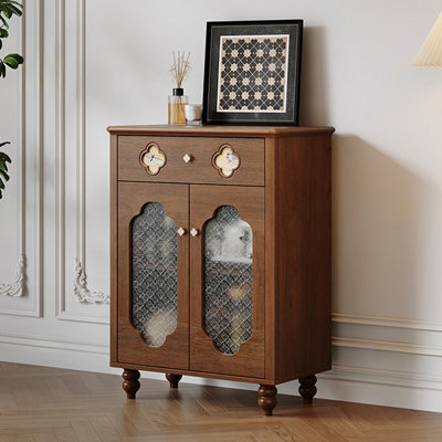 Retro Nut-Brown Solid Wood Sideboard