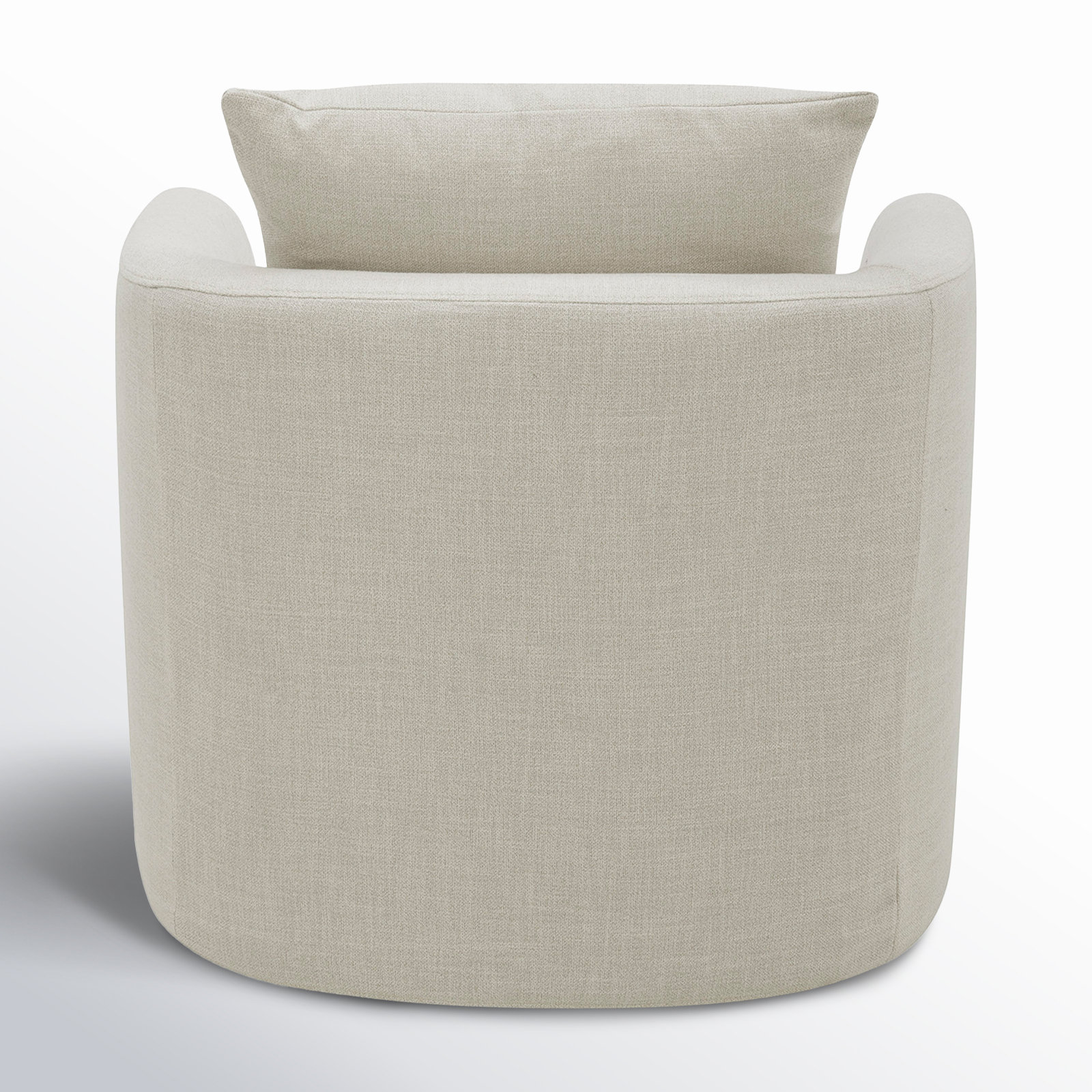 Menta Upholstered Swivel Barrel Chair, Effie Linen Performance Linen
