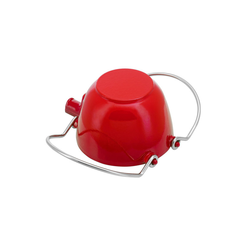 Staub Cast Iron 1.22-qt Round Tea Kettle, Cherry