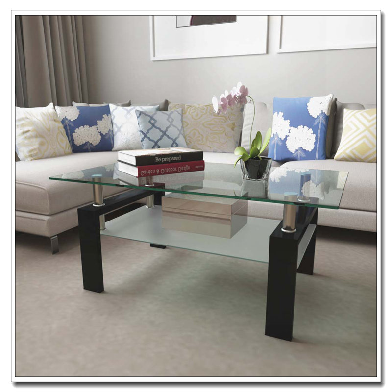Table basse, tables d'appoint modernes pour le salon, Clair, Noir