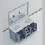 Meuble-lavabo moderne double avec comptoir en quartz et miroir-881160452