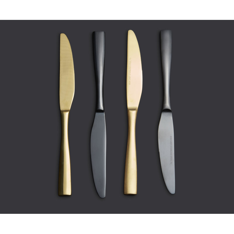 Couteau de table Manhattan en acier inoxydable 18/10, Or mat
