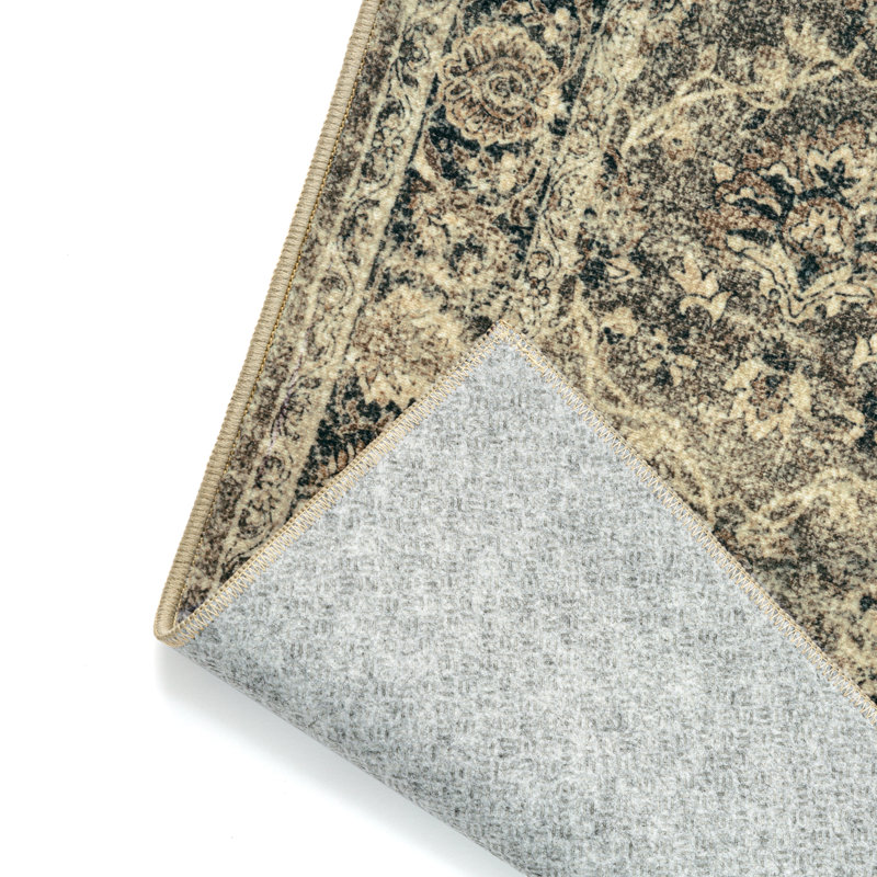 Orihue Vintage Brown Area Rug for Living Room with Non-Slip Backing, Rectangle 6' x 9'