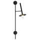 Allegra Single Light Glass Steel Dimmable Plug-in Swing Arm Sconce