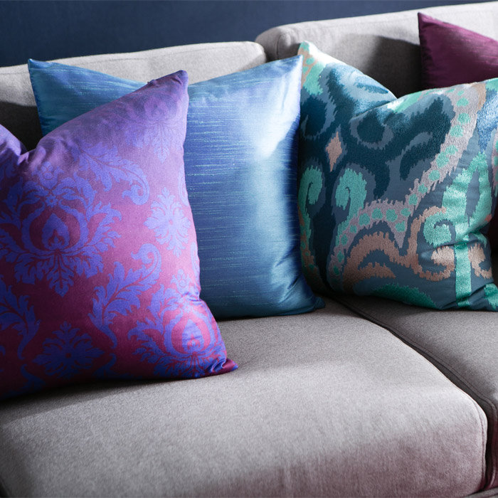 Square Ombre Damask Cotton Decorative Pillow