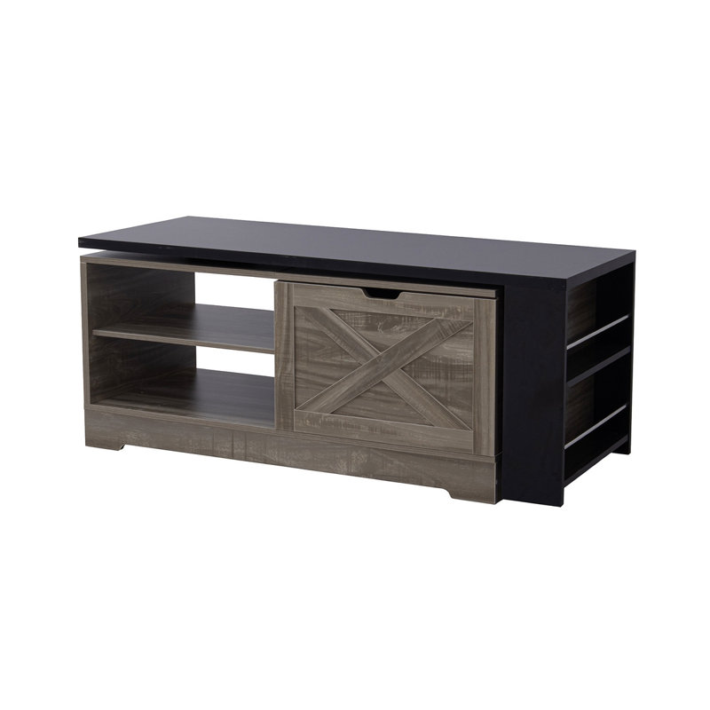 Table basse à plateau relevable avec portes de grange U-Can, Brun