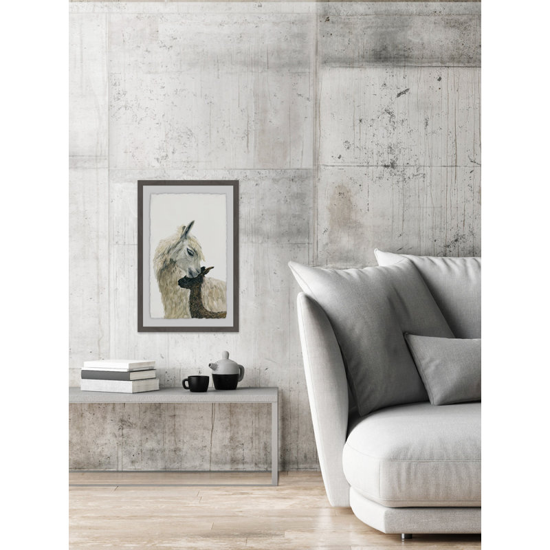 Momma Llama - Single Picture Frame Painting, 46 cm H x 30 cm W