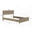 1pc Queen Size Bed with Natural Wood Finish, No Box Spring Needed, Modern Rustic Bed Frame
