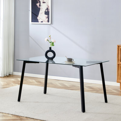 Glass Dining Table  Transparent, 130*80* 8mm