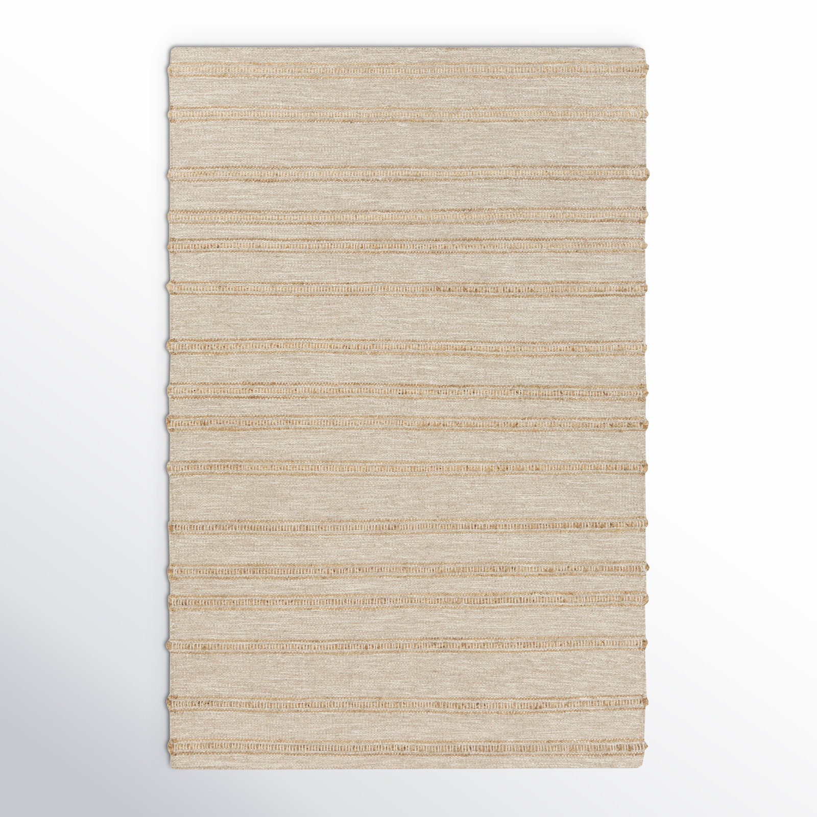 Lila Light Gray Hand-Woven Striped Jute Rug, Rectangle 9' x 13'