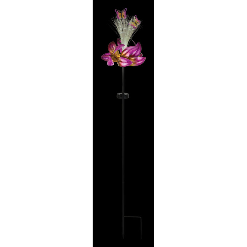 Purple Butterfly Solar Garden Spinner Stake
