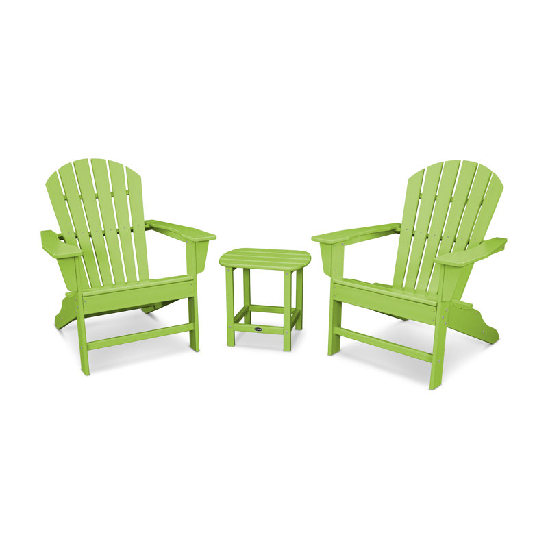 POLYWOOD South Beach Adirondack 3-Piece Set, Lime