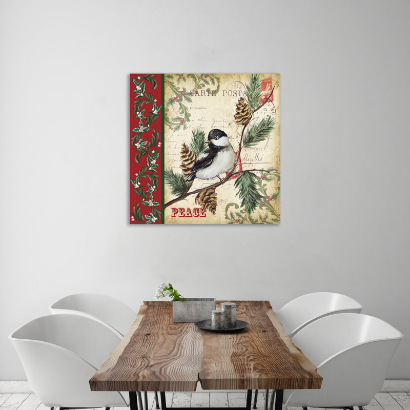 «Christmas Birds: Chickadee», toile tendue par The Holiday Aisle®, H 30 po x l 30 po x P 1,5 po
