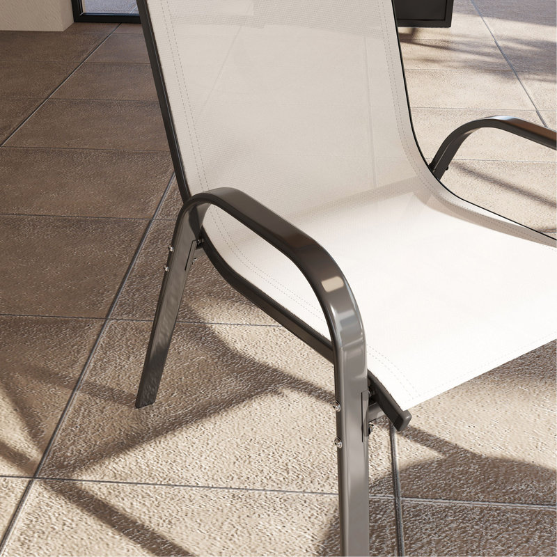 Ensemble de 4 chaises d'extérieur empilables, Beige