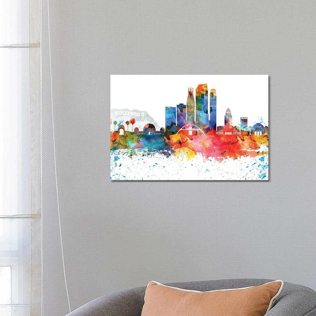 Los Angeles Skyline by WallDecorAddict - Wrapped Canvas Gallery-Wrapped Canvas Giclée