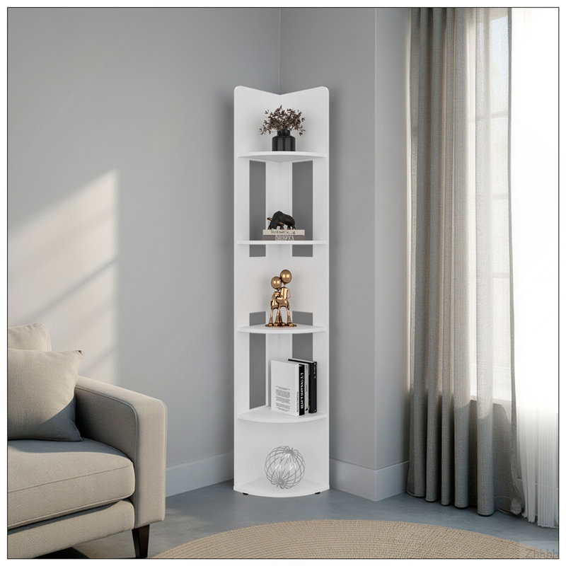 Iris Corner Bookcase, 5-Tier Shelving Unit