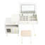 Bureau de coiffeuse 3-en-1 avec miroir réglable à bascule éclairé, coiffeuse à maquillage avec tabouret, commode avec tiroirs pour la chambre à coucher, blanc