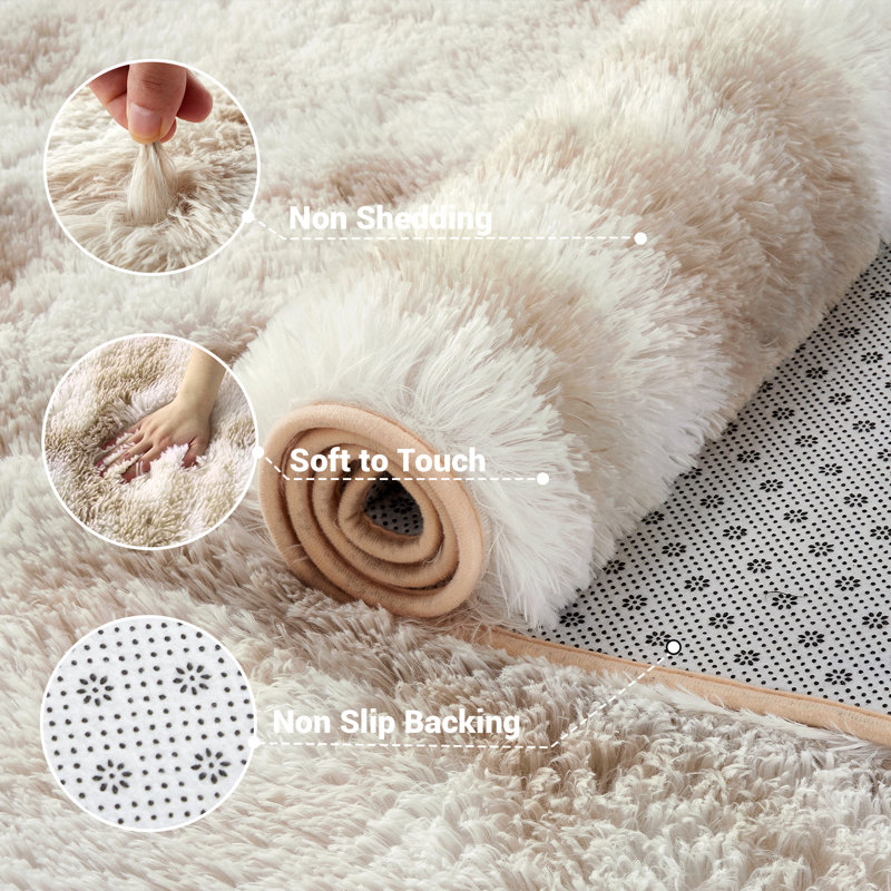 Saviyon Faux Fur Abstract Indoor Rug, Rectangle 8' x 10'
