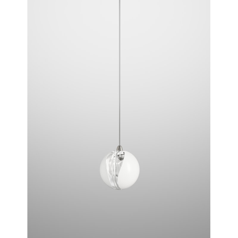 Poc Suspension 25 Crystal White Satin Nickel G9 Ul, 85" H x 6" W x 6" D
