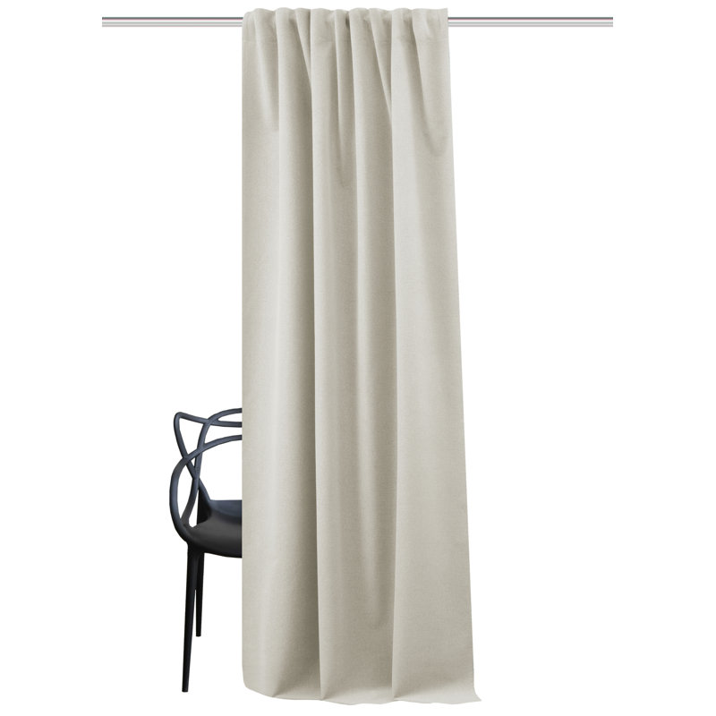 Srika Blackout Curtain Single Panel, White wool