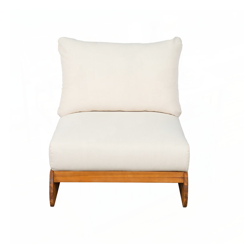 Fauteuil club en bois d'acacia avec teinture teck, design rétro pour une utilisation intérieure et extérieure, sièges confortables et élégants