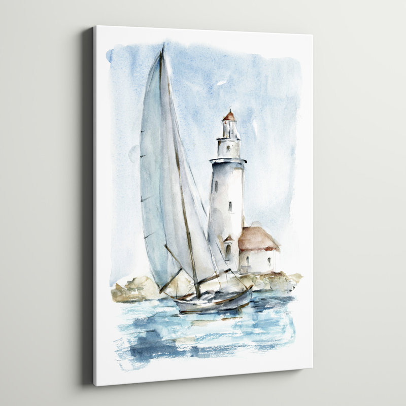 «Sailing Into The Harbor I» par Ethan Harper - peinture sur toile tendue, H 36 po x l 24 po x P 1,25 po, Oui