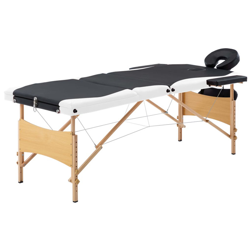 75.2'' Rectangular Adjustable Folding Table, Noir / blanc