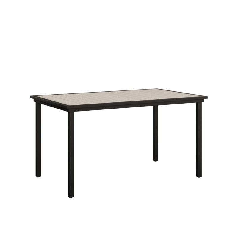 Vida Outdoor Bar Table, Seashell, Matte Black