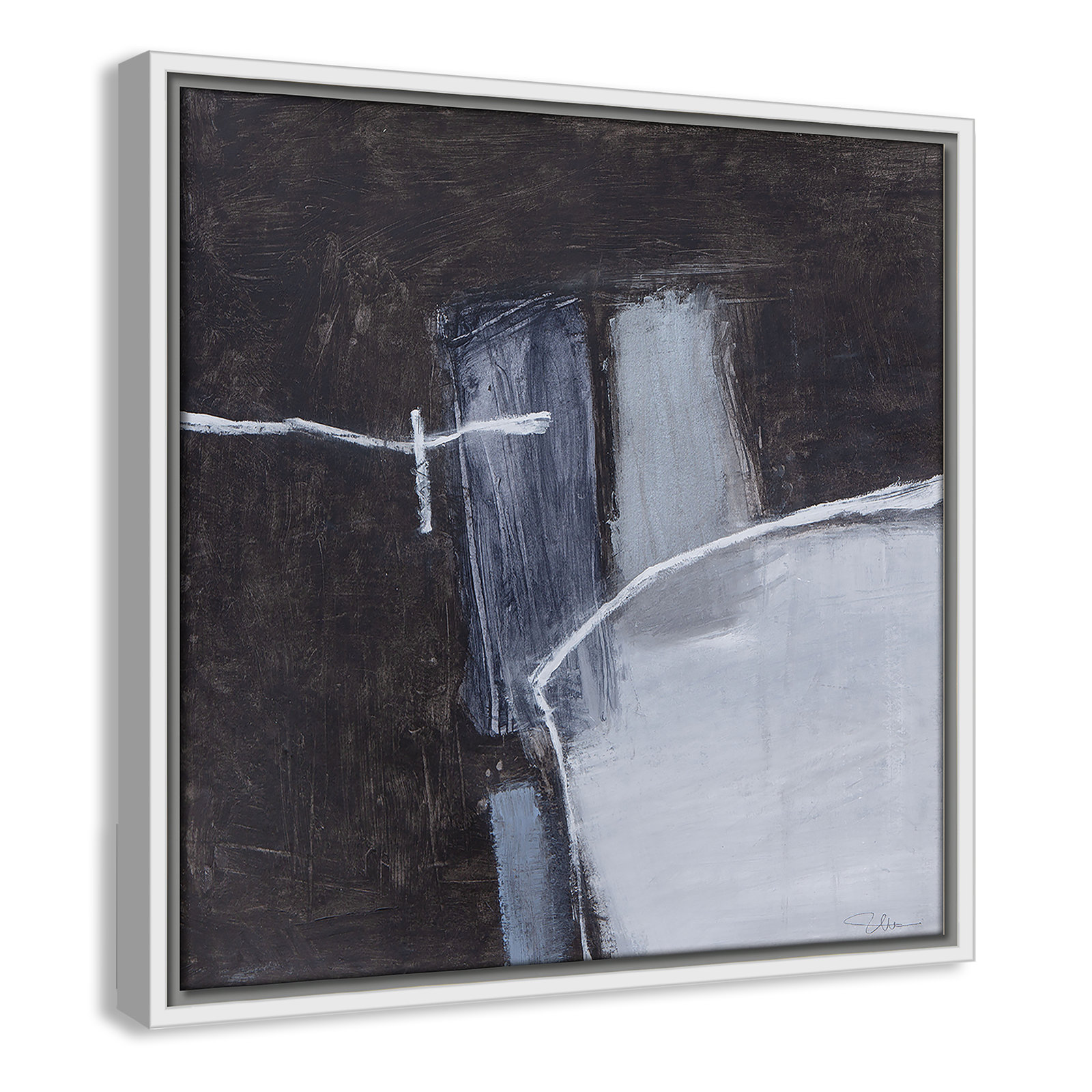Graphite Gemstones Collection "Graphite Gemstones I" Print, White, 17.5" H x 17.5" W