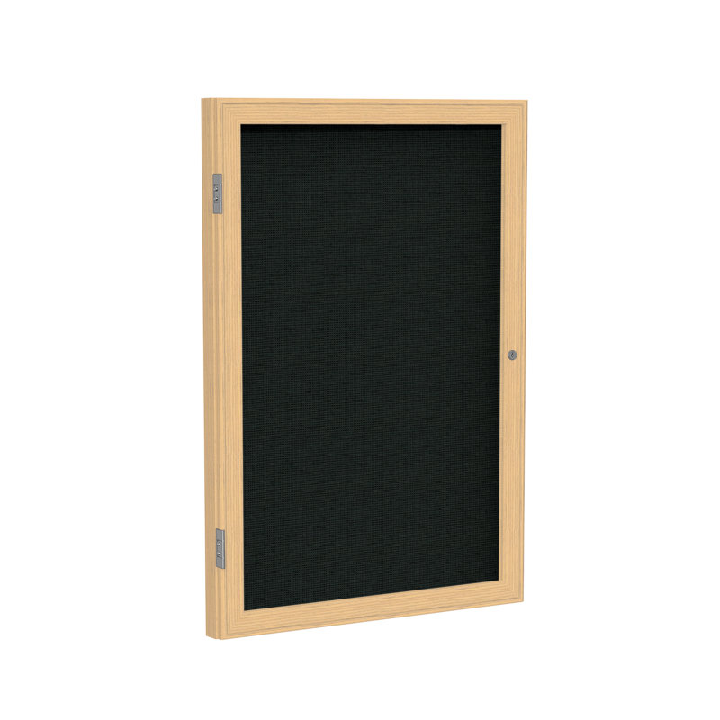 Tableau d'affichage fermé, Noir, H 3 pi x l 3 pi, Chêne