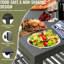 Îlot de cuisine extérieur en aluminium: rangement double, plateau sécuritaire pour les aliments, fabrication stable, 20,3 po Profondeur x largeur 56,38 po High Island avec placards: housse de protection, niveleur réglable, profondeur de 20,3 po