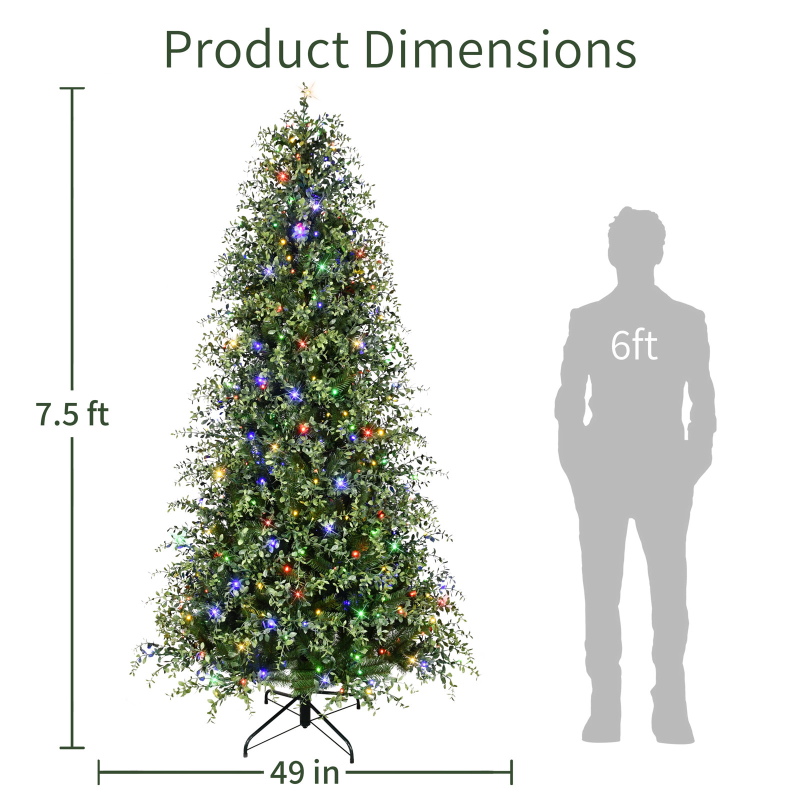 7.5' Pre-Lit Cypress Tree