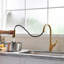 Gold Kitchen Faucet With Pull Out Sprayer Brushed Gold Single Handle 1 Hole High Arc Pull Out Kitchen Sink Faucets